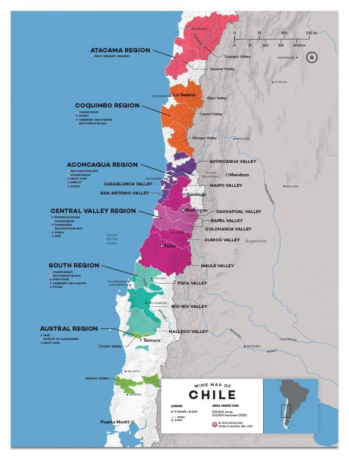 Il cile, paese del vino sulla mappa
