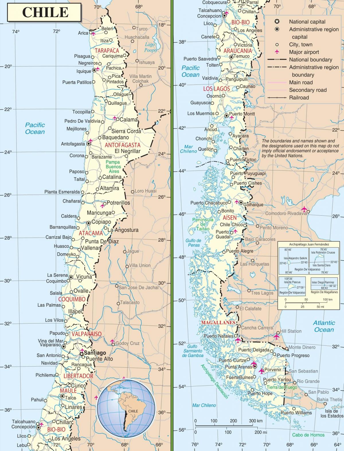 mappa de Chile