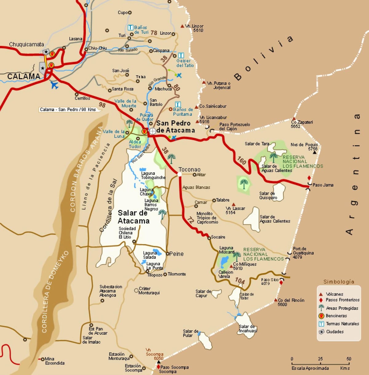 Mappa di atacama, Cile
