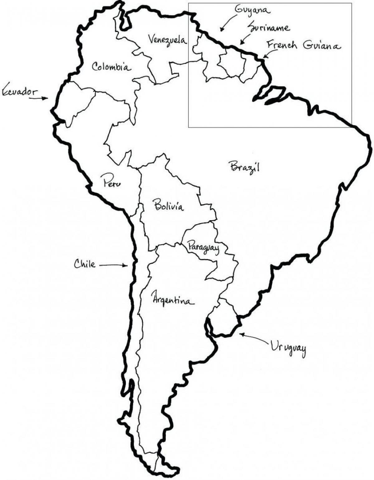 Mappa del Cile del