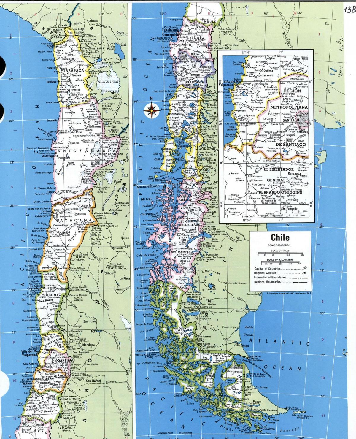 Mappa di mappa Cile