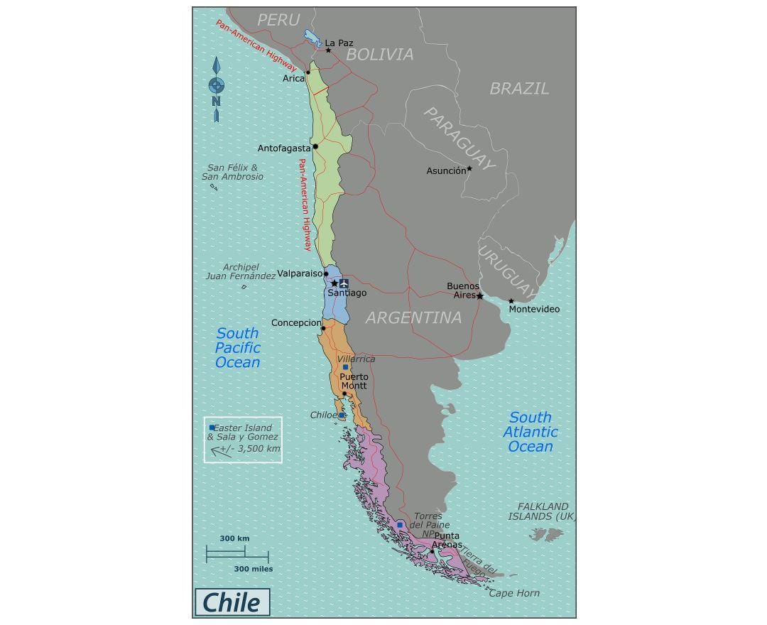Mappa di valdivia, Cile