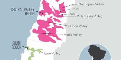Mappa di central valley, Cile
