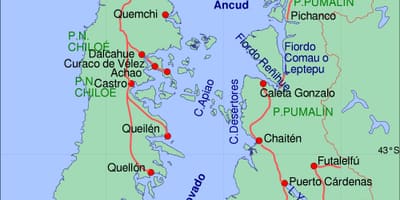 Mappa di chiloe Cile