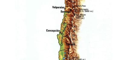 Cile elevazione mappa