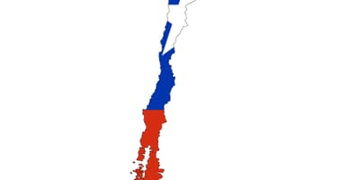 Cile mappa bandiera
