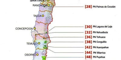 Mappa del Cile fiume
