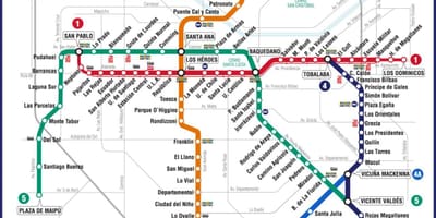 Mappa di metropolitana Cile