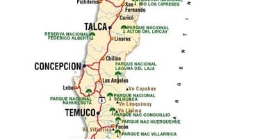Cile attrazioni mappa