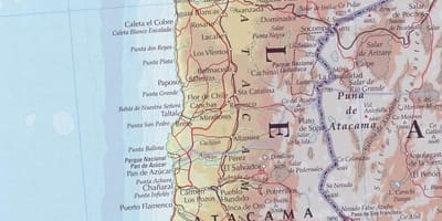 Mappa del Cile strada 