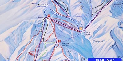Mappa del Cile località sciistiche