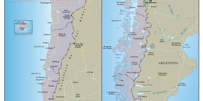 Mappa del Cile di viaggio