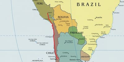 Mappa della zona nord del Cile