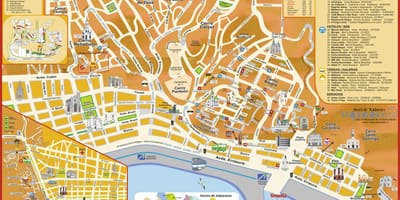 Mappa della città di valparaiso, Cile